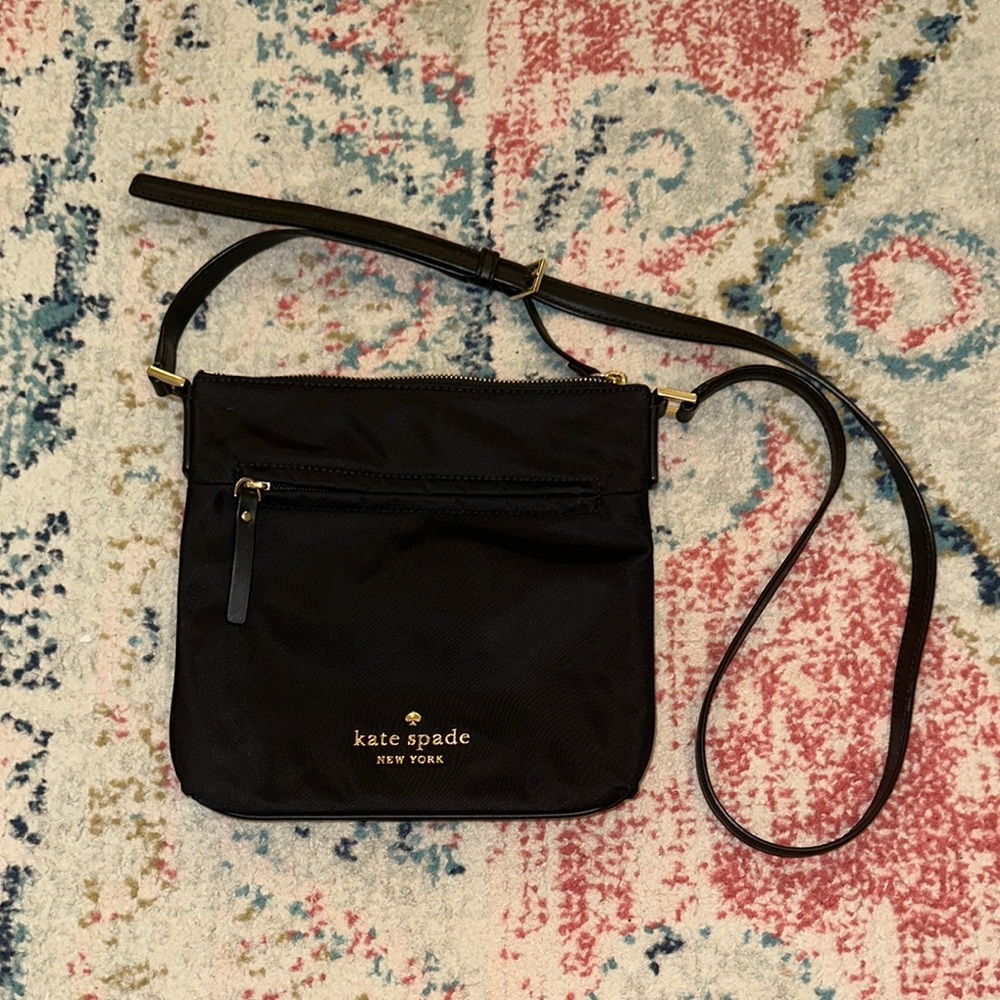 Kate Spade Black Crossbody Bag with Gold Accents